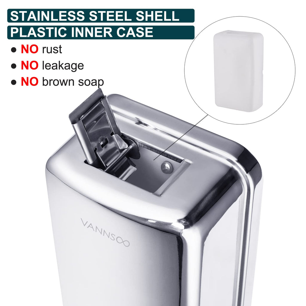 VANNSOO Commercial Soap Dispenser Wall Mount Stainless Steel, 37 fl.oz.