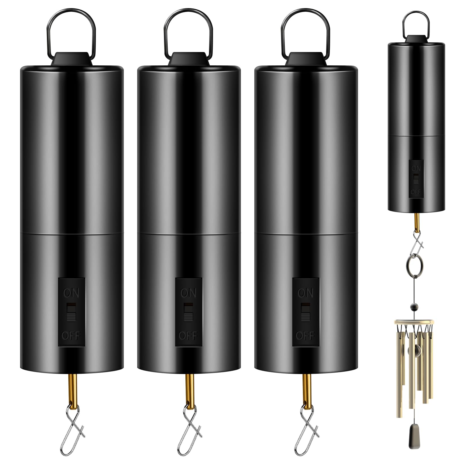 2 Pieces Hanging Black Rotating Motor Wind Spinner Mobile Battery Operated Motor Multi-Purposes Rotatable Hook for Garden Decoration Accessory Supplies