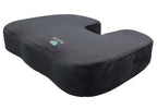 FOMI Extra Wide and Thick Firm Coccyx Seat Cushion | 20” x 16” x 3.5” | Large Black Orthopedic Memory Foam Pad for Car or Truck Seat, Office Chair, Wheelchair | Back Pain Relief