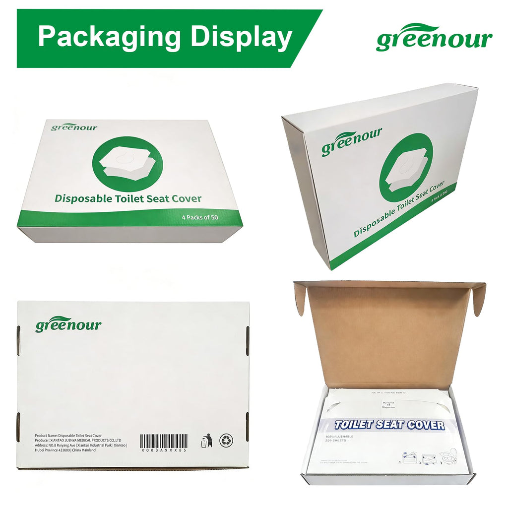 Greenour Disposable Toilet Seat Covers for Hotel, Business and Commercial
