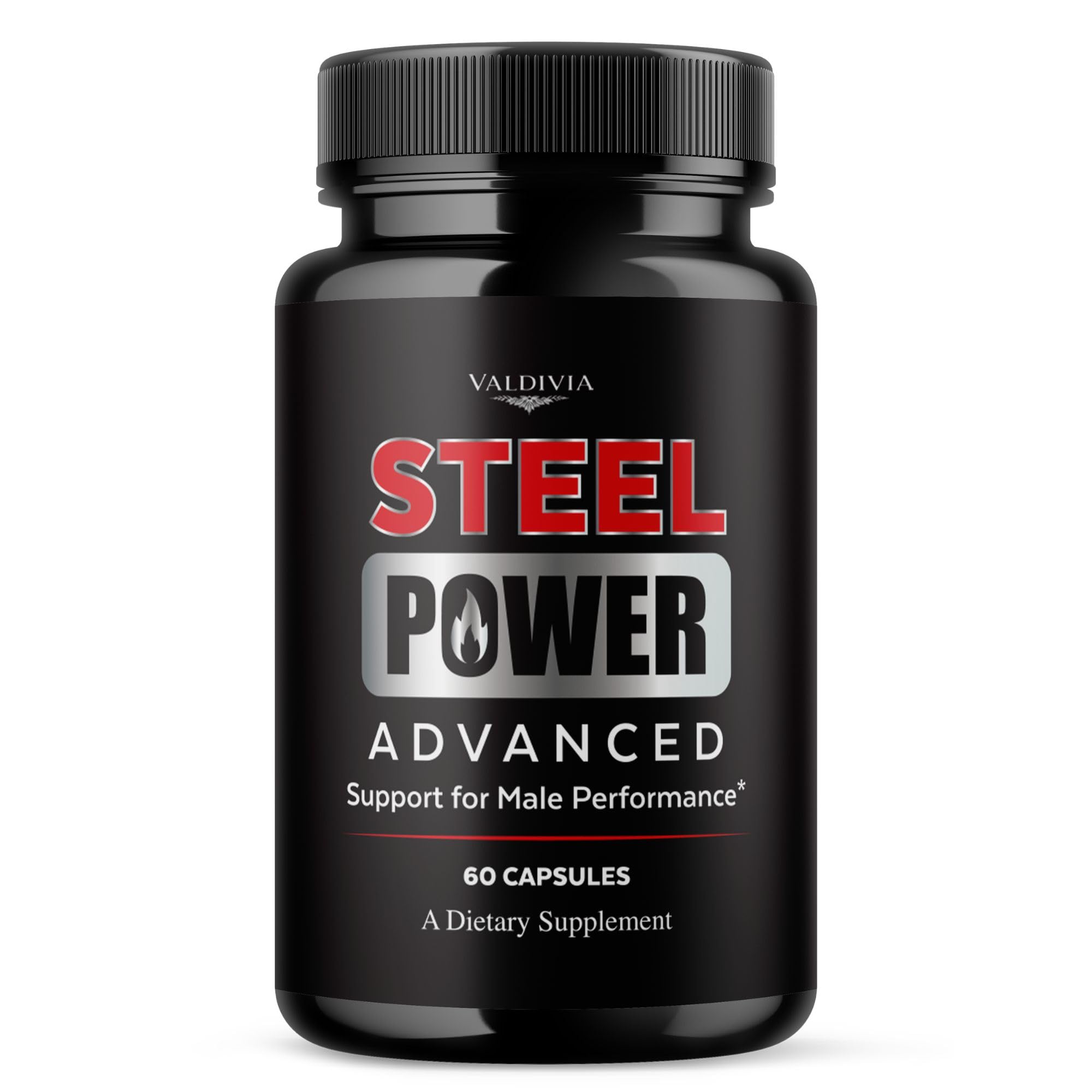 Valdivia SteelPower Capsules - Official Steel Power Supplement, Premium Formula, Natural Vitamins for Health & Wellness - 60 Capsules for 1 Month