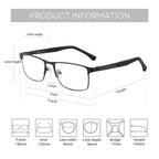 ZENOTTIC Blue Light Glasses Men : Black Reading Glasses Men - Square Frame Computer Glasses - Anti Glare Metal Readers - Middle-Aged Male Teachers in Virtual Classes (Black,1.75x)