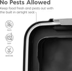 IRIS USA Airtight Pet Food Storage Rolling Container, 30 lb Capacity, Black