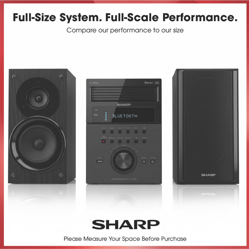 Sharp XL-BH250 Limited Edition 5-Disc Bluetooth Speaker System with USB, AM/FM, and Champagne Gold/Carbon Fiber Finish