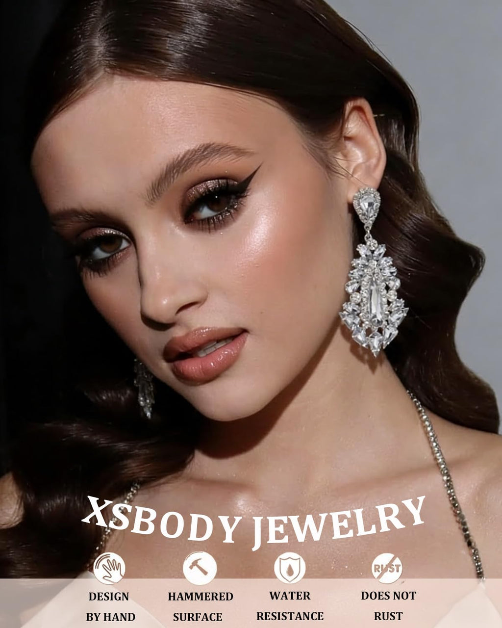 Prom Drop Chandelier Earrings for Women Dangling Bling Hypoallergenic Large Rhinestone Earrings Formal Wedding Jewelry