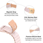 YOUNIFLARE Personalized Medical Alert Bracelet, Pink/Beige - Rose Gold