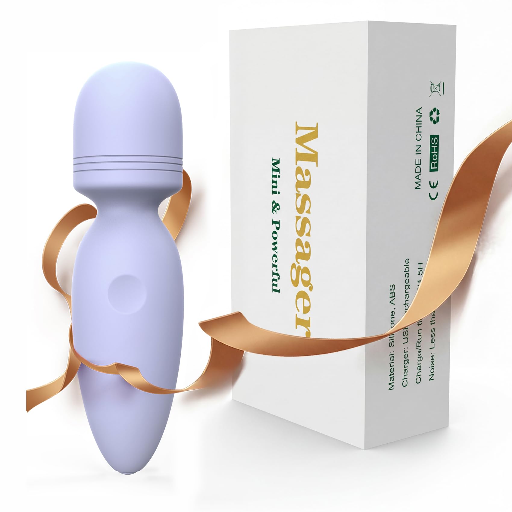 Fuwyiy Mini Massager Tools,Small Waterproof Cordless Handheld Massager with 10 Vibration Modes, Personal Handheld Massager for Back（Gray Purple）