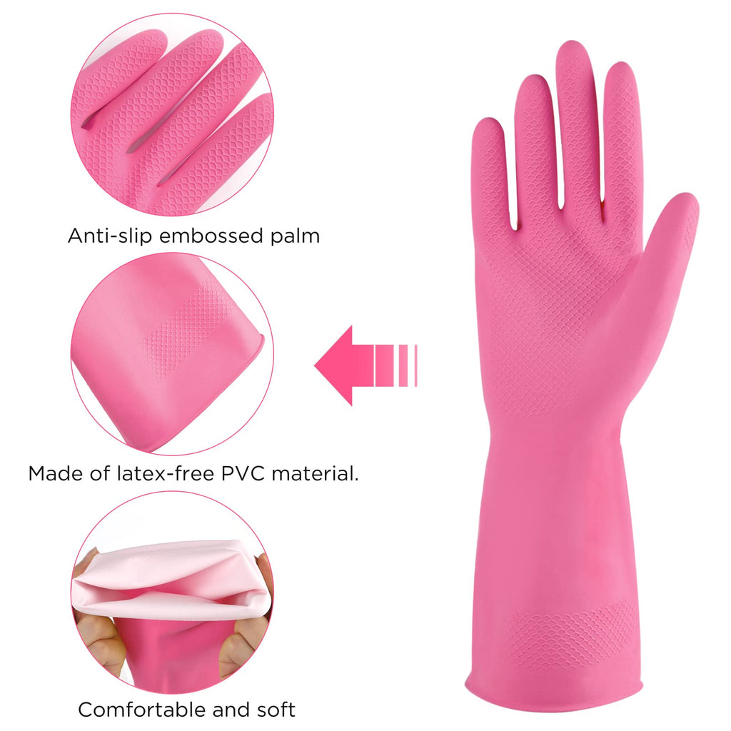IUCGE Rubber cleaning gloves multicolor 6 Pairs for Household,Reuseable dishwashing gloves for Kitchen.(6,Small)