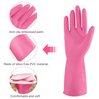 IUCGE Rubber cleaning gloves multicolor 6 Pairs for Household,Reuseable dishwashing gloves for Kitchen.(6,Small)