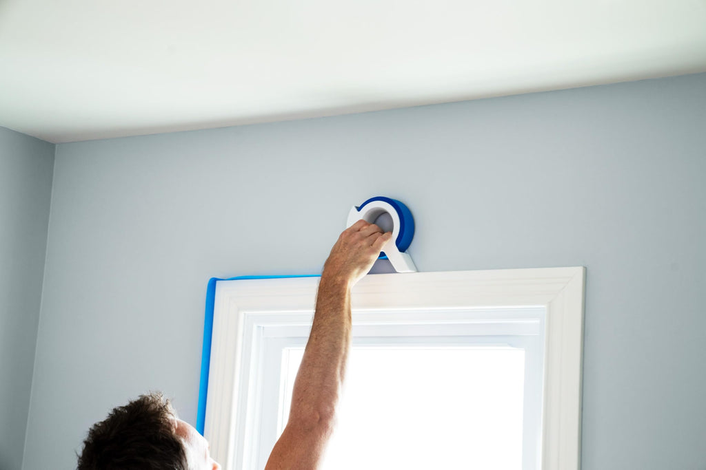ScotchBlue Painters Tape Applicator, Applies Painter's Tape in One Continuous Strip, Paint Tape Applicator for Trim, Windows and Door Frames, 1.41 Inches x 20 Yards, 1 Starter Roll (TA3-SB-ESF)