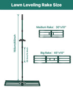 JivaJot Lawn Leveling Rake, 30 x 10, Yard Leveling Rake for Soil