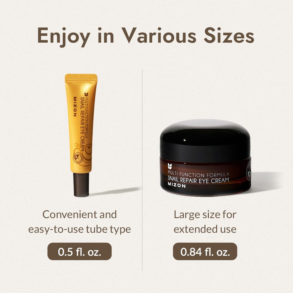 MIZON Snail Line Snail Repair Eye Cream, natural treatment, wrinkle treatment, fine line, hydrating, healthy skin, Korean skincare (0.84 oz)