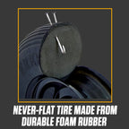 True Temper FFTCC 8 in. Hub Never Flat Wheelbarrow Tire with Ribbed Tread, 8-Inch,Black