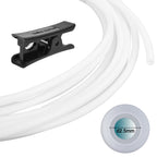 Asbrot Compatible with Bambu-Lab PTFE Tube 2.5mm ID×4mm OD, Length 5M/ 16.4ft, for BBL AMS X1/ X1C/ P1P/ P1S/ A1/ A1 Mini, Prusa MMU3/ Direct Drive Extruder (Cream Color), with Tubing Cutter