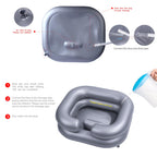 Inflatable Shampoo Basin for Bedridden and Disabled,Portable Shampoo Bowl for Injured, Hair Washing Basin for Childred,Pregnant Woman,Easy Hair Washing at Home (Silvery)