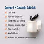 Nordic Naturals Omega Curcumin, Lemon - 60 Soft Gels - 1200 mg Omega-3 + 400 mg Optimized Curcumin - Combats Cellular Stress - Non-GMO - 30 Servings