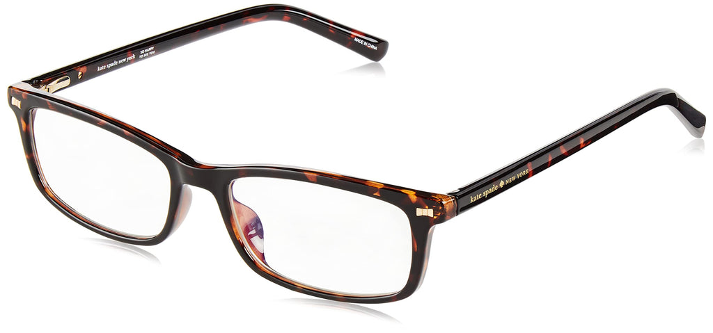kate spade new york Women's Kate Spade Female Optical Style Jodie2 Rectangular Reading Glasses, Dark Havana Gold/Demo Lens, 50mm, 16mm + 2.5