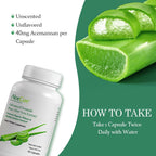 AloeCure Organic Aloe Vera Capsules, 160,000mg Inner Aloe Leaf Equivalent per Serving, Support Gut, Digestive, & Immune Health, Helps Maintain Balanced Stomach Acidity, Aloin Free, 60 Capsules