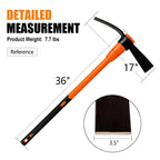 VNIMTI Pickaxe for Digging, Heavy Duty Pick Axe with Fiberglass Handle, 36 Inch Pick Mattock Tool for Soil, Rock and Roots
