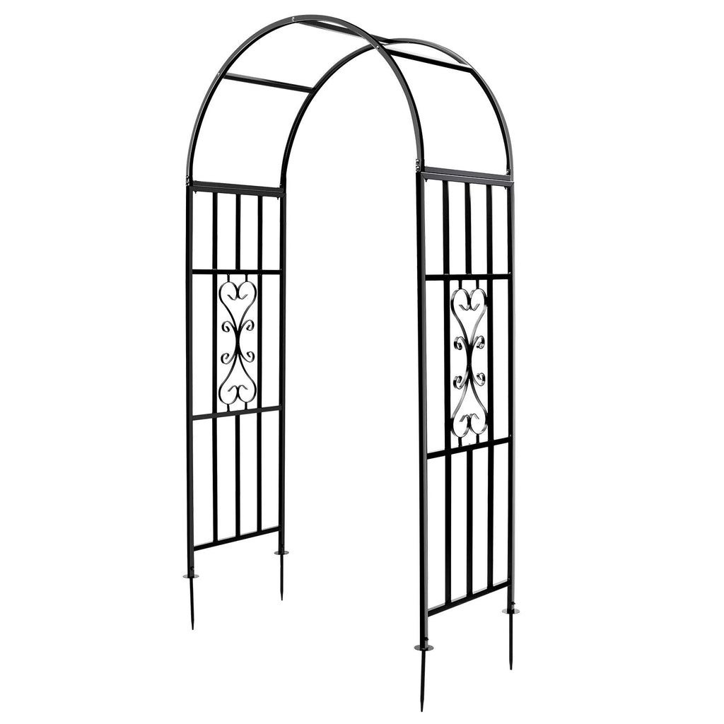 SCENDOR Garden Arbors, Curved Metal Endurable Iron Trellis Plants Stand Use for Outdoor Garden Arbor Climbing Plants Wedding Arches Ceremony