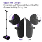 Broom and Dustpan Set, Upright Purple Broom with Dustpan Combo Set 51" Long Handle, Self Cleaning Dust Pan for Home, Kitchen and Office