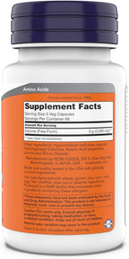NOW Foods Glycine 1000mg, Free-Form Pharmaceutical Grade, Neurotransmitter Support*, Promotes restful Sleep*, Gluten Free, Vegan, Kosher 200 Vegetarian Capsules (200 Count (Pack of 2))