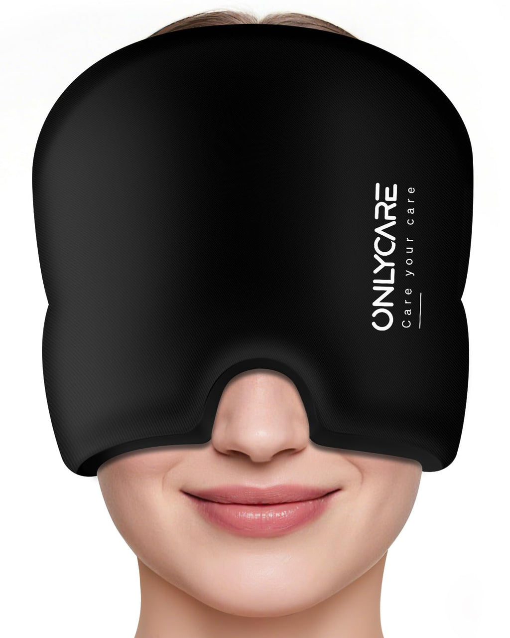 ONLYCARE Migraine Relief Cap, Upgraded Headache Relief Cap with Odorless Reusable Gel Head Wrap, Soothing Face Ice Pack Mask Products with Hot & Cold Therapy for Tension, Stress, Hangover & Puffy Eyes