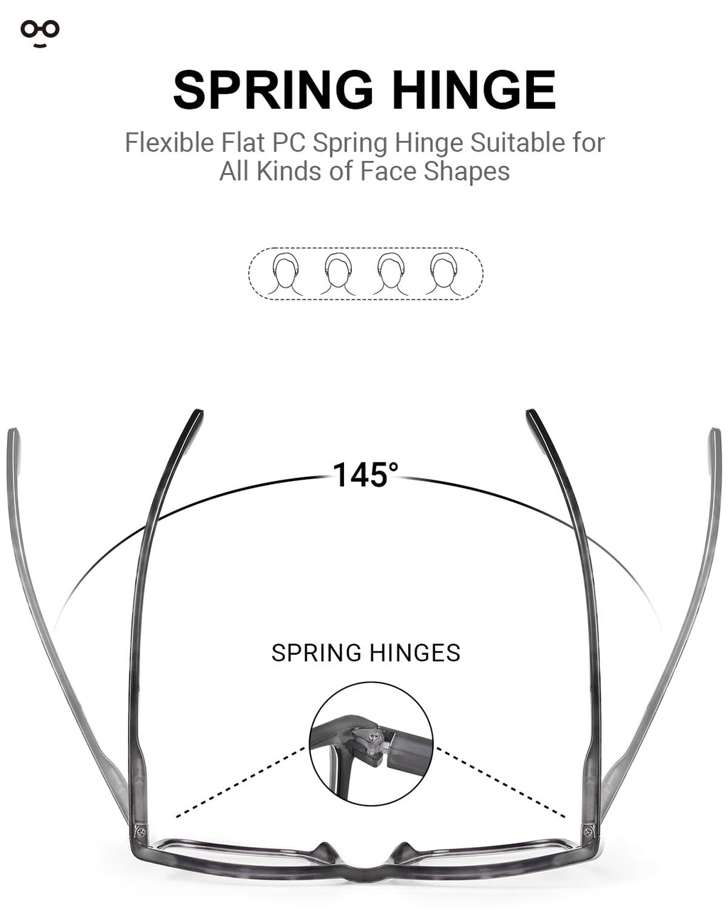 JOLISU 4 Pack Reading Glasses Men Blue Light Blocking with Spring Hinge, Anti Eyestrain/UV Large Wide Square Computer Readers (1.00)