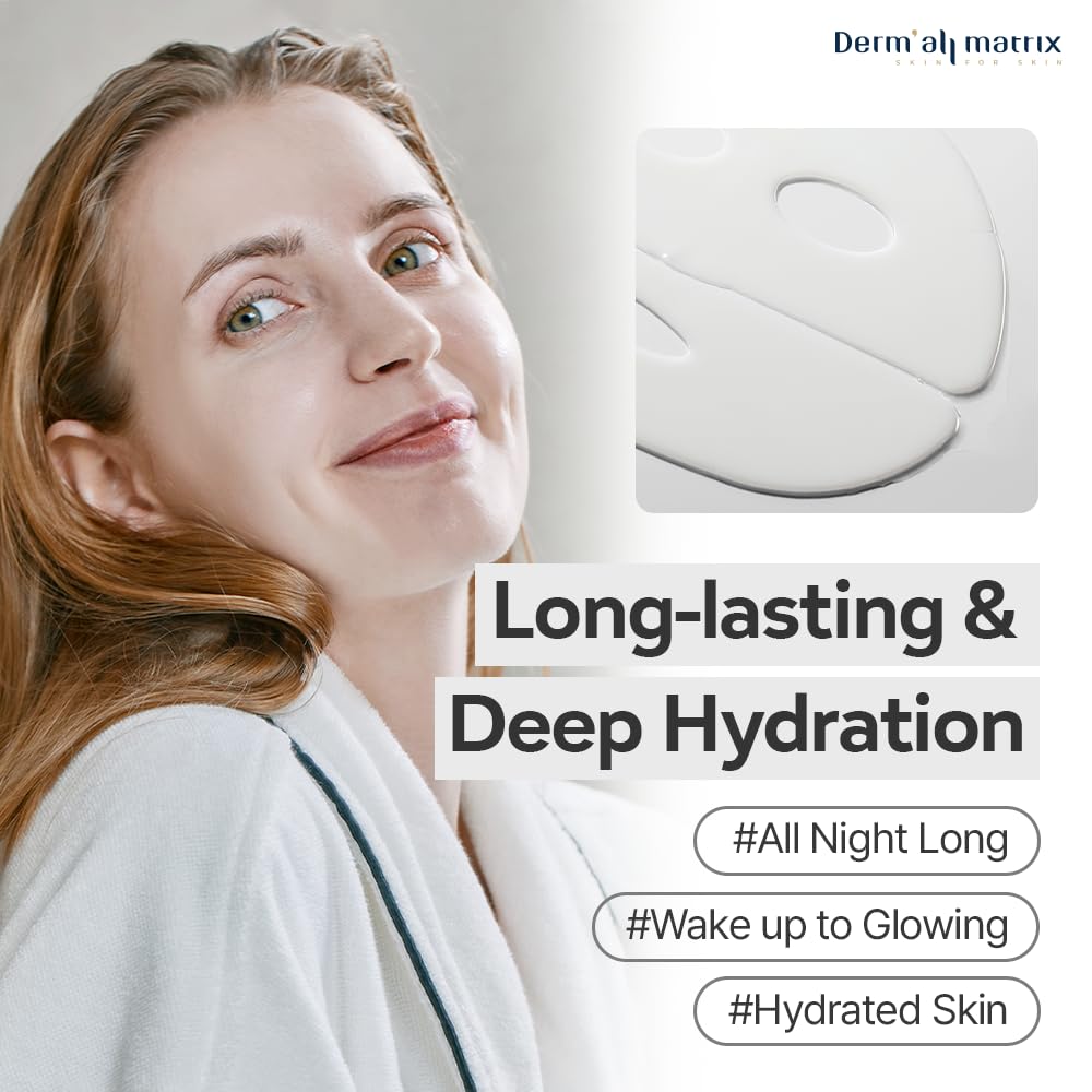 DERM·ALL MATRIX] Daily Facial Dermal-care (35g/sheet) Overnight mask pack,Lifting and Hydrating,Soothing, Exfoliating,Skin Nourishing,Collagen sheet mask. (24sheets/8weeks)