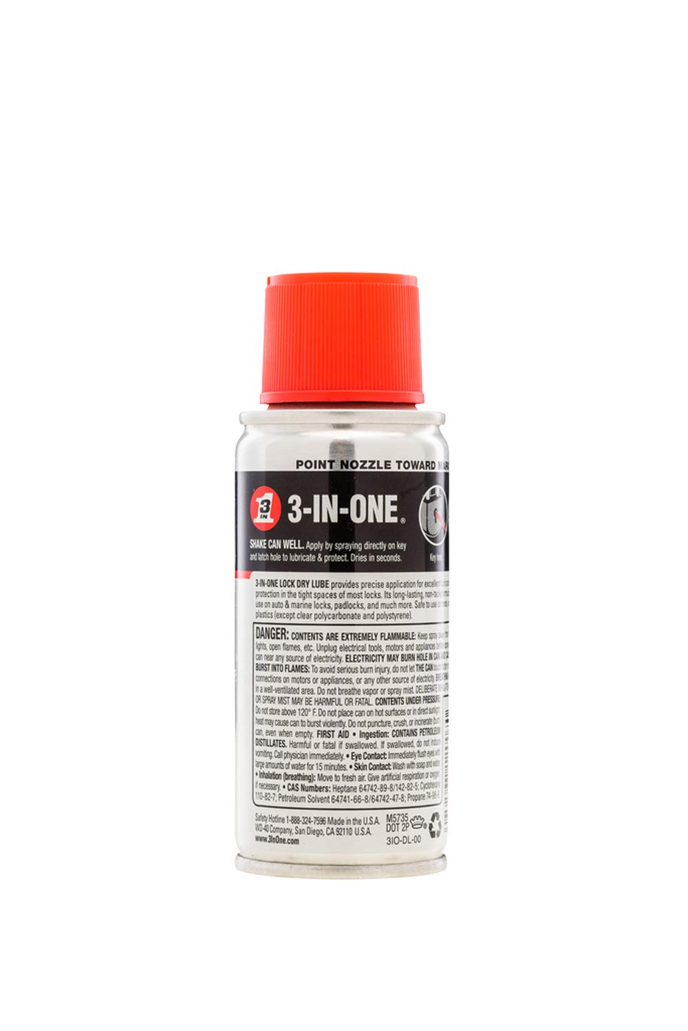3-IN-ONE Lock Dry Lube, 2.5 OZ
