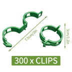 Piteno® 300Pcs Tomato Clips, Plastic Trellis Clips, Plant Support Clips, Grape Vine Tomato Vine Vegetables Plants Garden Support Clips to Grow Upright Makes Plants Healthier (Green)