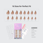 BTArtbox Press On Nails, Short White French Tip Nails, 32 Pcs Full Kit
