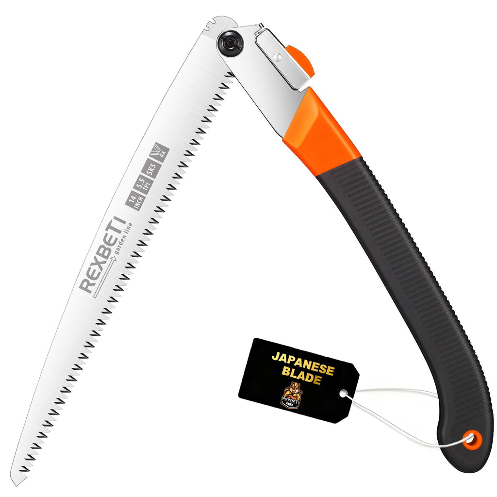 REXBETI 14-Inch Camping Saw, Extra Long Folding Hand Saw for Tree Trimming