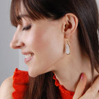 Faux Opal Druzy Drop Dangles, Gold Tone Sparkly Teardrop Earrings for Women