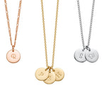 Endless Story Initial Necklaces for Women, 14K Gold Filled, Sterling Silver Custom Dainty Letter Necklace, Initial Necklace, 9mm Disc Pendant, Mom Necklace, Gift for Mom, Daughter, Grandma - 14K Gold Filled