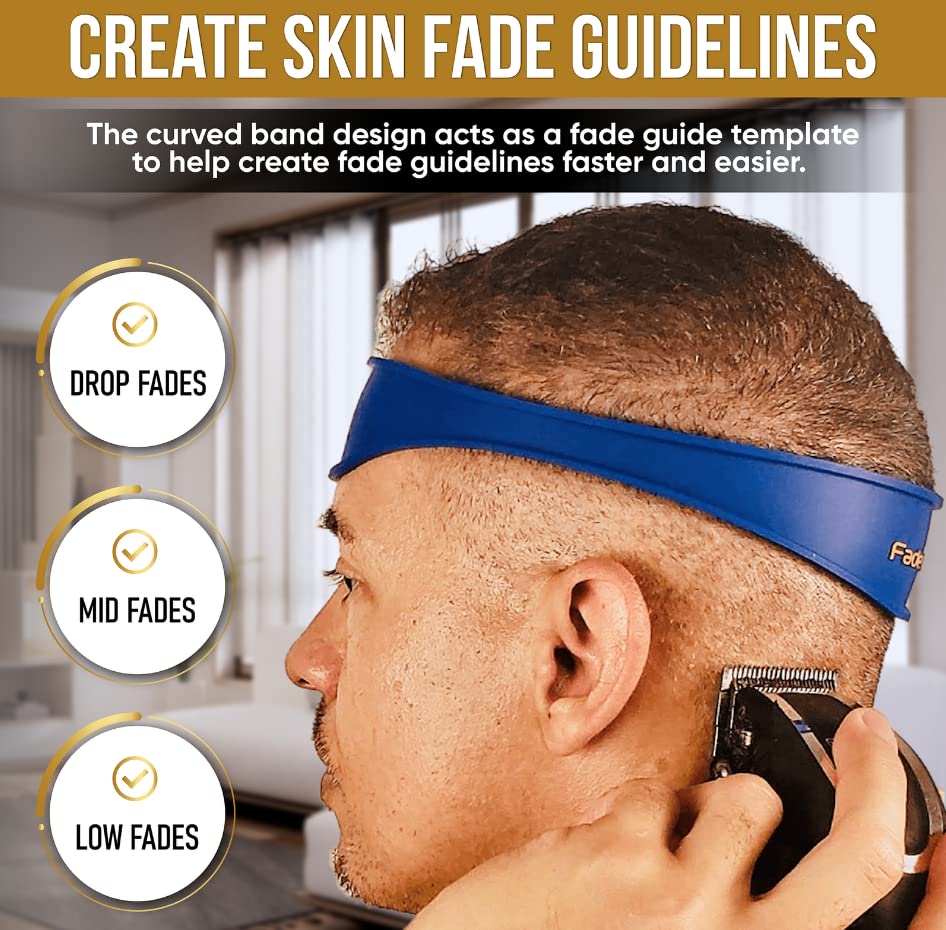 and Neckline Shaving Template | Curved Silicone Band | Great for Creating Skin Fade Guidelines for DIY Haircuts | Fade Haircut Guide for Hair Clippers