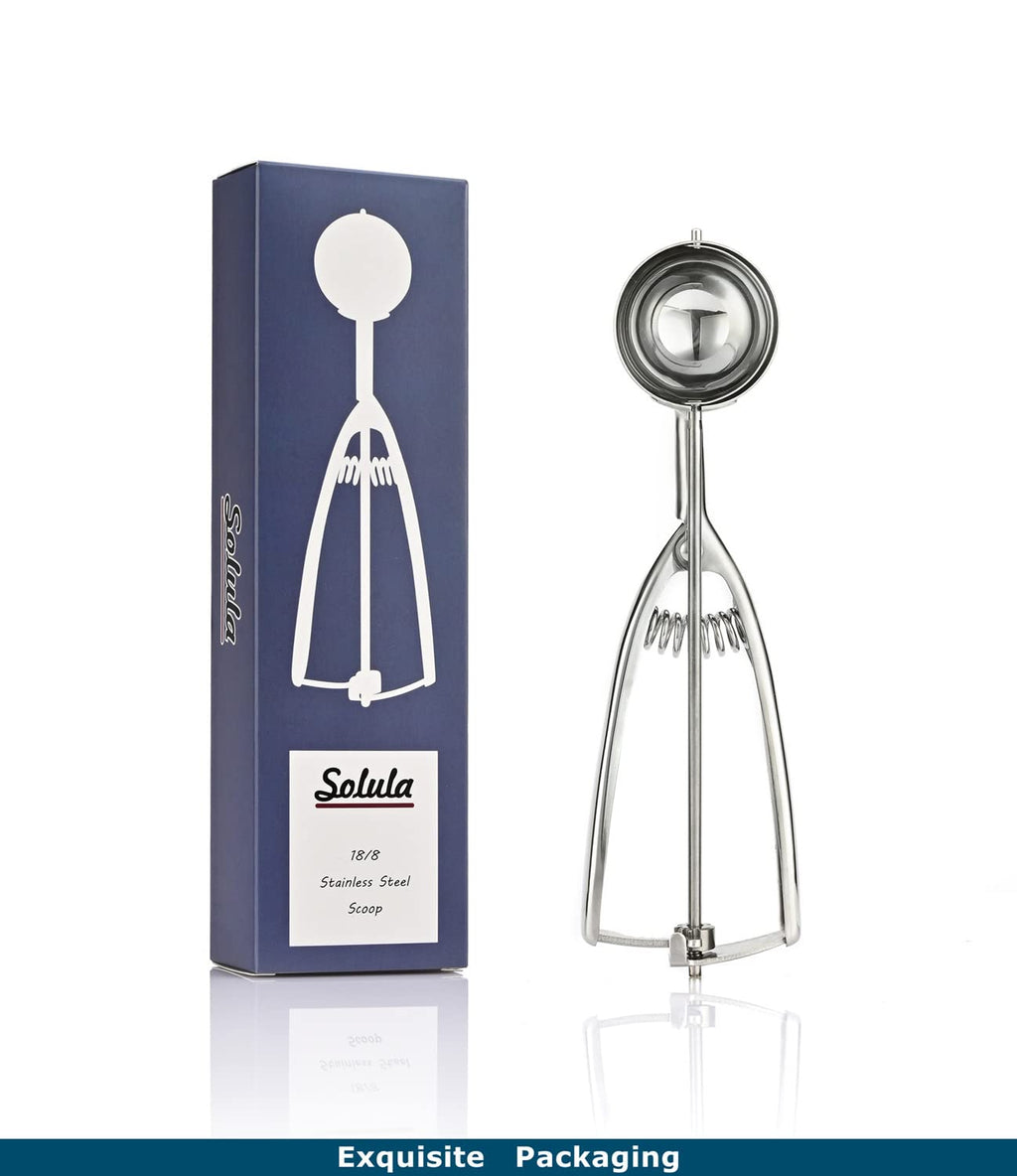 Solula 18/8 Stainless Steel Scoop, 2.3 Tablespoon Cupcake Muffin Batter Dispenser