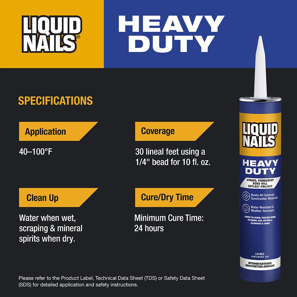 LIQUID NAILS LN-903G Heavy Duty Construction Adhesive (Low VOC) (1-Gallon)