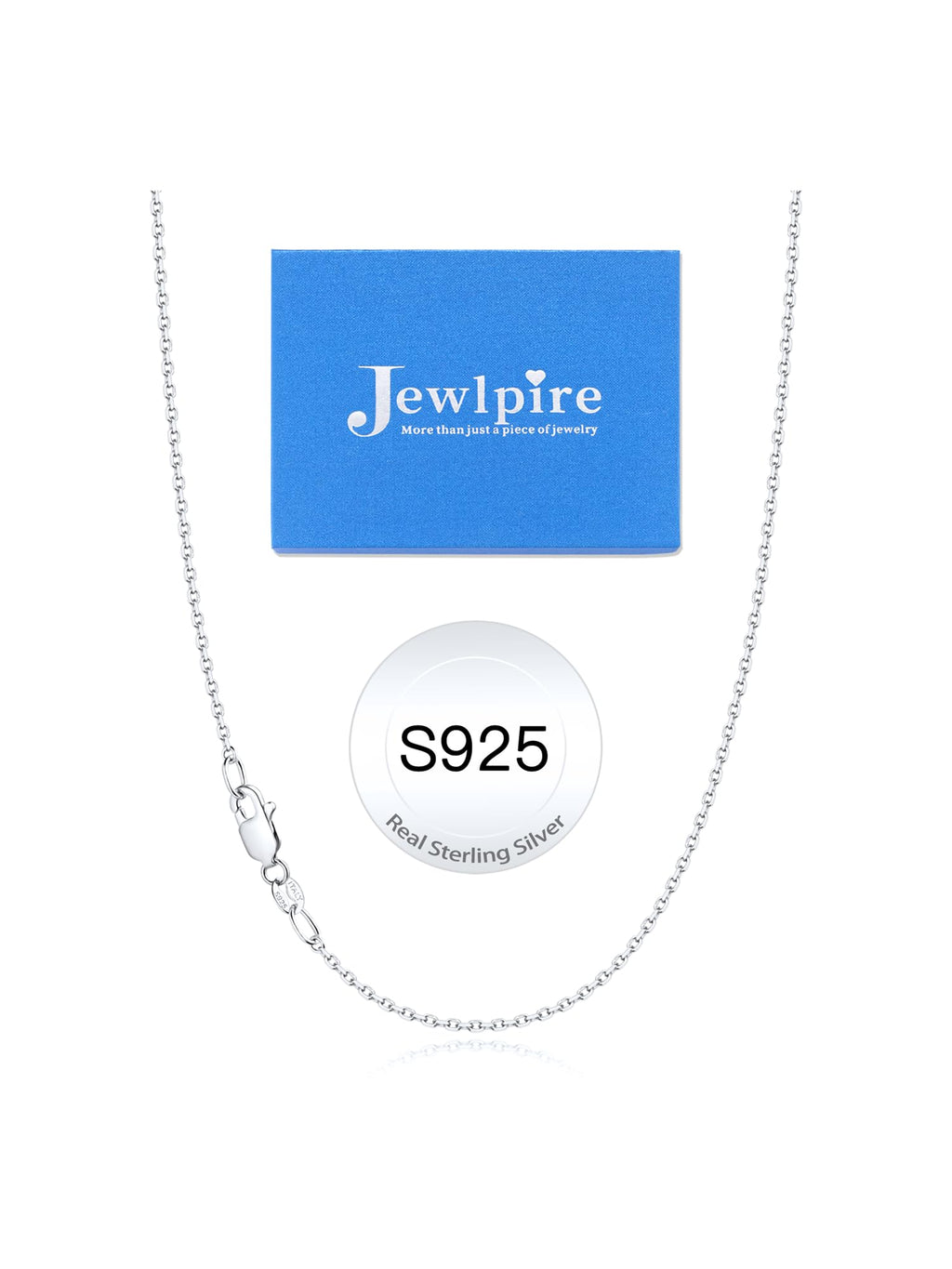 Jewlpire 925 Sterling Silver Chain Necklace for Women, 1.2MM Cable Chains Silver Chain for Women Sturdy Women's Chains Necklace, 20 Inch