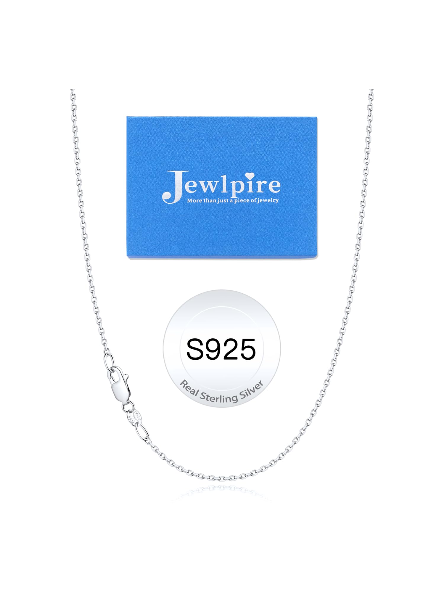 Jewlpire 925 Sterling Silver Chain Necklace for Women, 1.2MM Cable Chains Silver Chain for Women Sturdy Women's Chains Necklace, 20 Inch