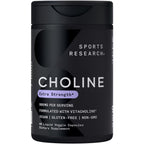 Sports Research® Extra Strength Choline 800 mg - Essential Nutrient Featuring VitaCholine® for Focus Support - Vegan Certified · Non-GMO · Gluten Free - 60 Liquid Capsules