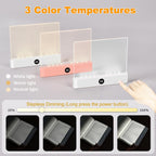 Book Light, Rechargeable Clear LED Flat Reading Light with 3 Colors & Timer, Dimmable Panel Plate Lamp Book Full Page Light for Reading in Bed at Night, Funny Gifts for Readers Kids Women Men (Pink)