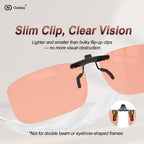 Goiteia FL-Rose Migraine Clip on Glasses-Amber Clip-on Blue Light Blocking Glasses for Eyes Strain/Light Sensitive/Fluorescent LED Lighting/Computer Screen Glare