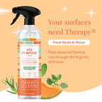 Therapy Clean All Purpose Cleaner 24 fl oz (Fresh Herbs & Melon) (6-Pack) - Multi Surface Cleaning Spray, Kitchen Cleaner, Household Multipurpose, Dusting Spray