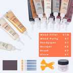 Wood Furniture Repair Kit - 18 Colors Wood Filler Hardwood Laminate Vinyl Floor Repair Kit Wood Putty Cabinet Touch Up Kit - Cover Scratches, Stains, Holes for Table, Door, Veneer, Cherry, Walnut