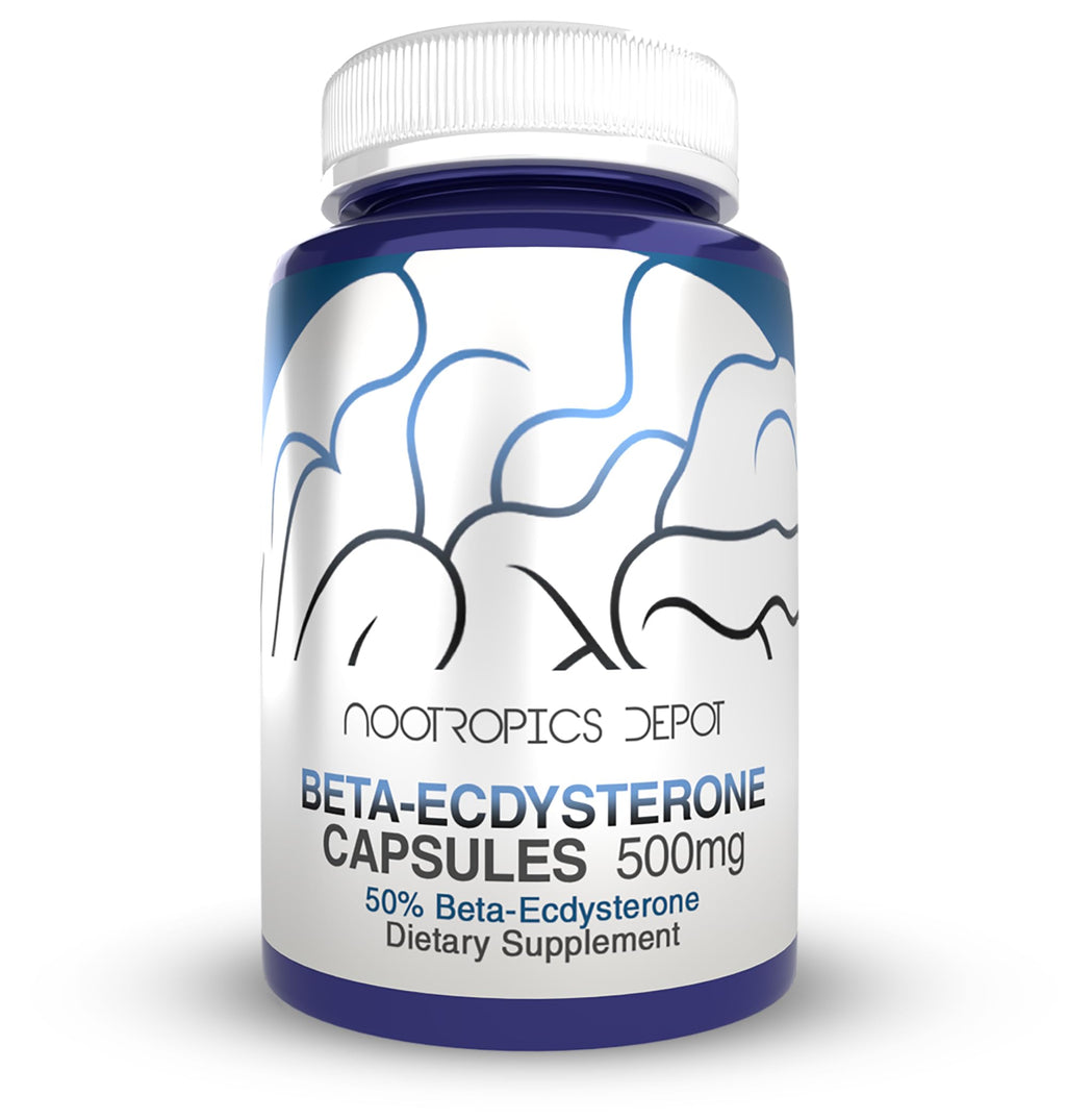 Nootropics Depot Beta Ecdysterone/20-Hydroxyecdysone 50% Capsules | 500mg | Cyanotis Arachnoidea Extract | Phytoecdysteroid | 30 Count