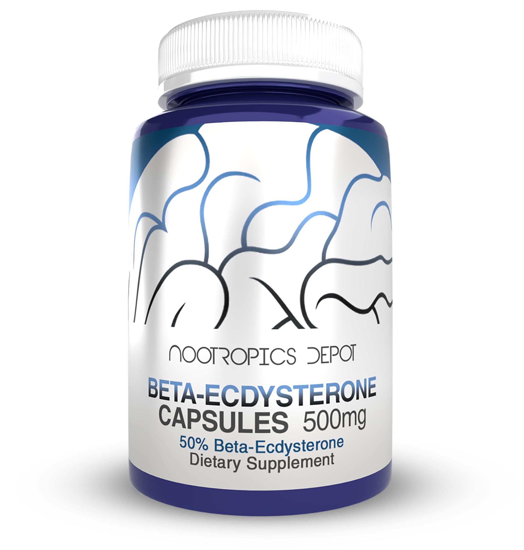 Nootropics Depot Beta Ecdysterone/20-Hydroxyecdysone 50% Capsules | 500mg | Cyanotis Arachnoidea Extract | Phytoecdysteroid | 30 Count