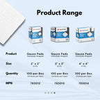 Dealmed 4x4 Sterile Gauze Pads - Disposable - 100 Count Case of 12