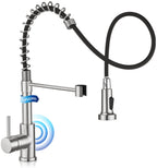 LUFEIDRA Touchless Kitchen Faucet with Pull Down Sprayer-Brushed Nickel Kitchen Faucet with Side Motion Sensor, Smart Hands-Free Spring Kitchen Sink Faucet for Modern Rv Outdoor Laundry Bar Sink