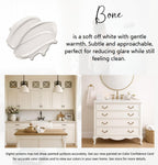 ALL-IN-ONE Paint by Heirloom Traditions, Bone (Off White), Quart - Durable cabinet and furniture paint. Built in primer and top coat, no sanding needed. Includes our 30 featured color card.